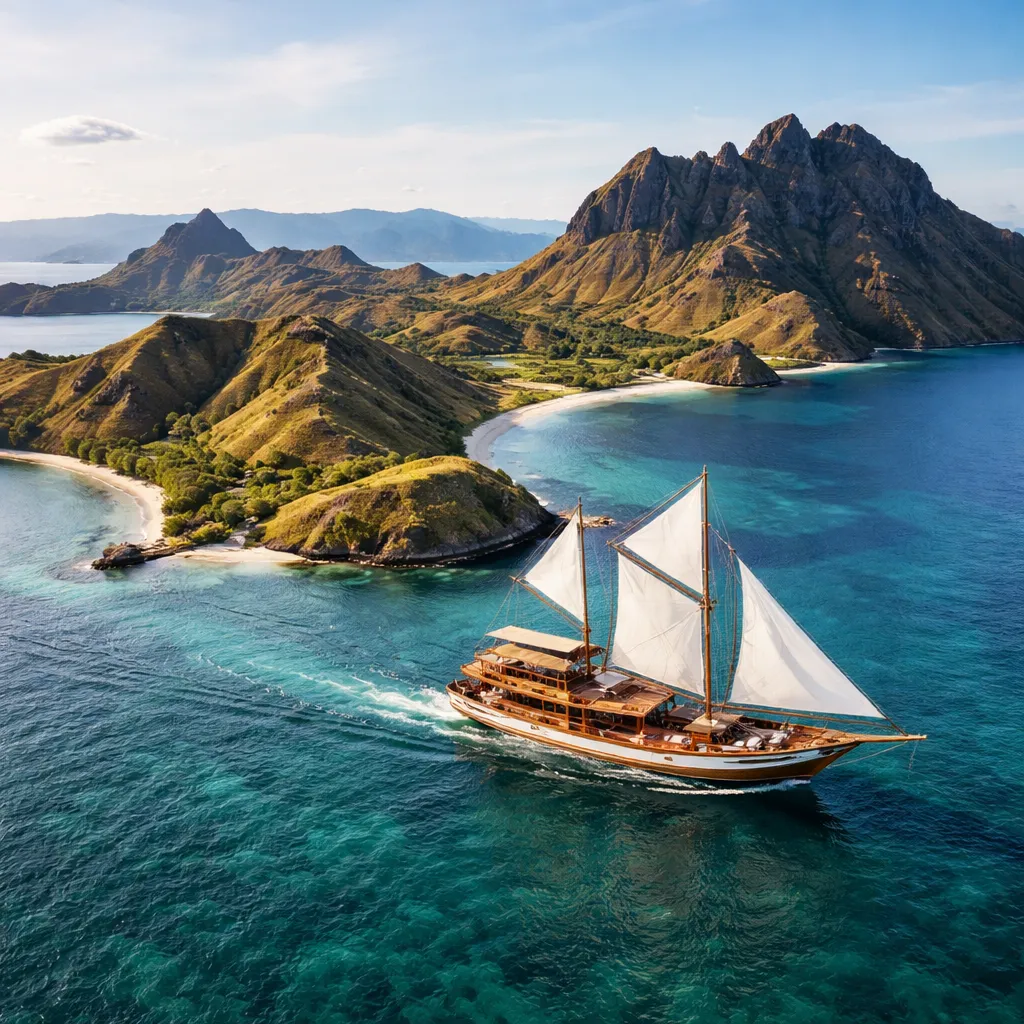 Komodo Island tour with phinisi boat sailing through Komodo National Park - phinisea.com